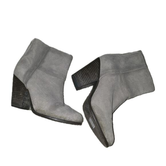 Rag & Bone Gray Block Suede Zip Up Booties Sz37 /7 - Picture 1 of 7